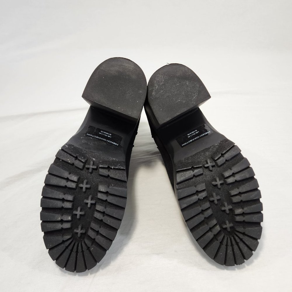 FRENCH CONNECTION Black Jasmine Lug Sole Vegan Side Zip Booties Size 8 LIKE NEW! - Picture 9 of 16